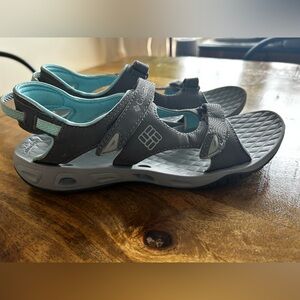 Columbia Charcoal and Aqua Sandals